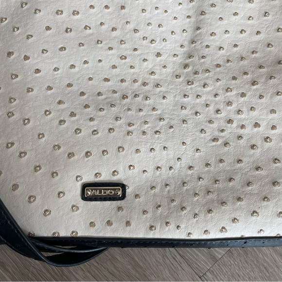 ALDO Ostrich Faux Leather Laptop Messenger Bag - Picture 4 of 11
